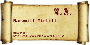 Manowill Mirtill névjegykártya